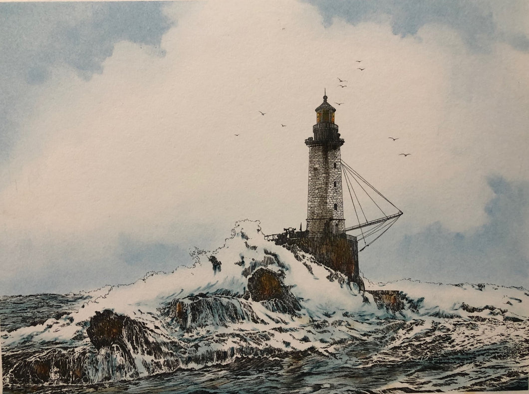 Lighthouse in Rough Waters
